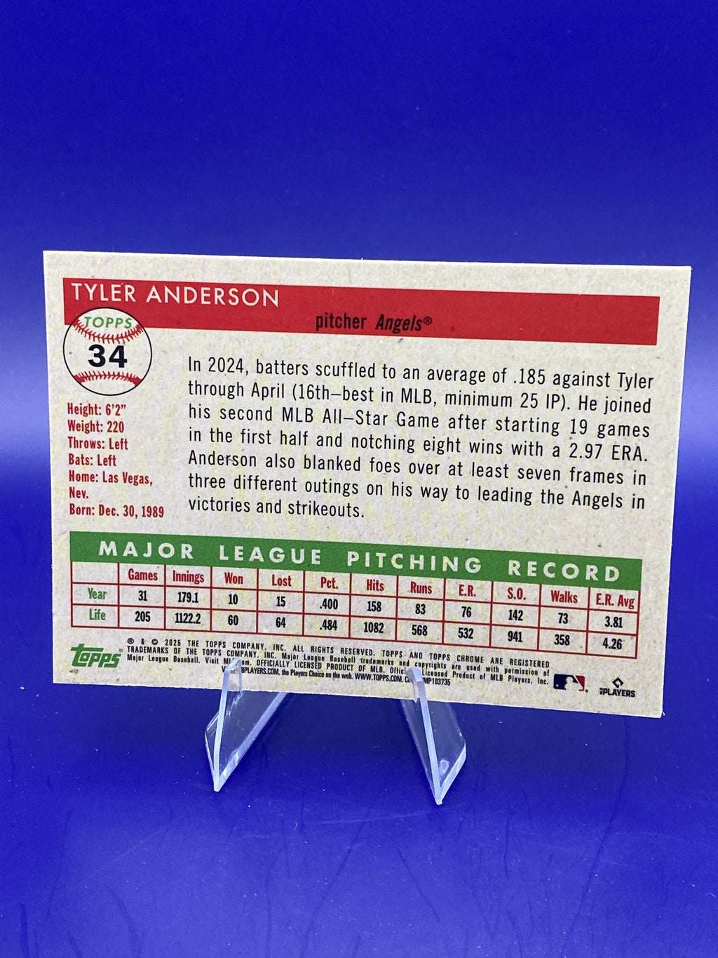 2025 Topps Chrome Platinum #34 Tyler Anderson Green Wave Refractors #/99