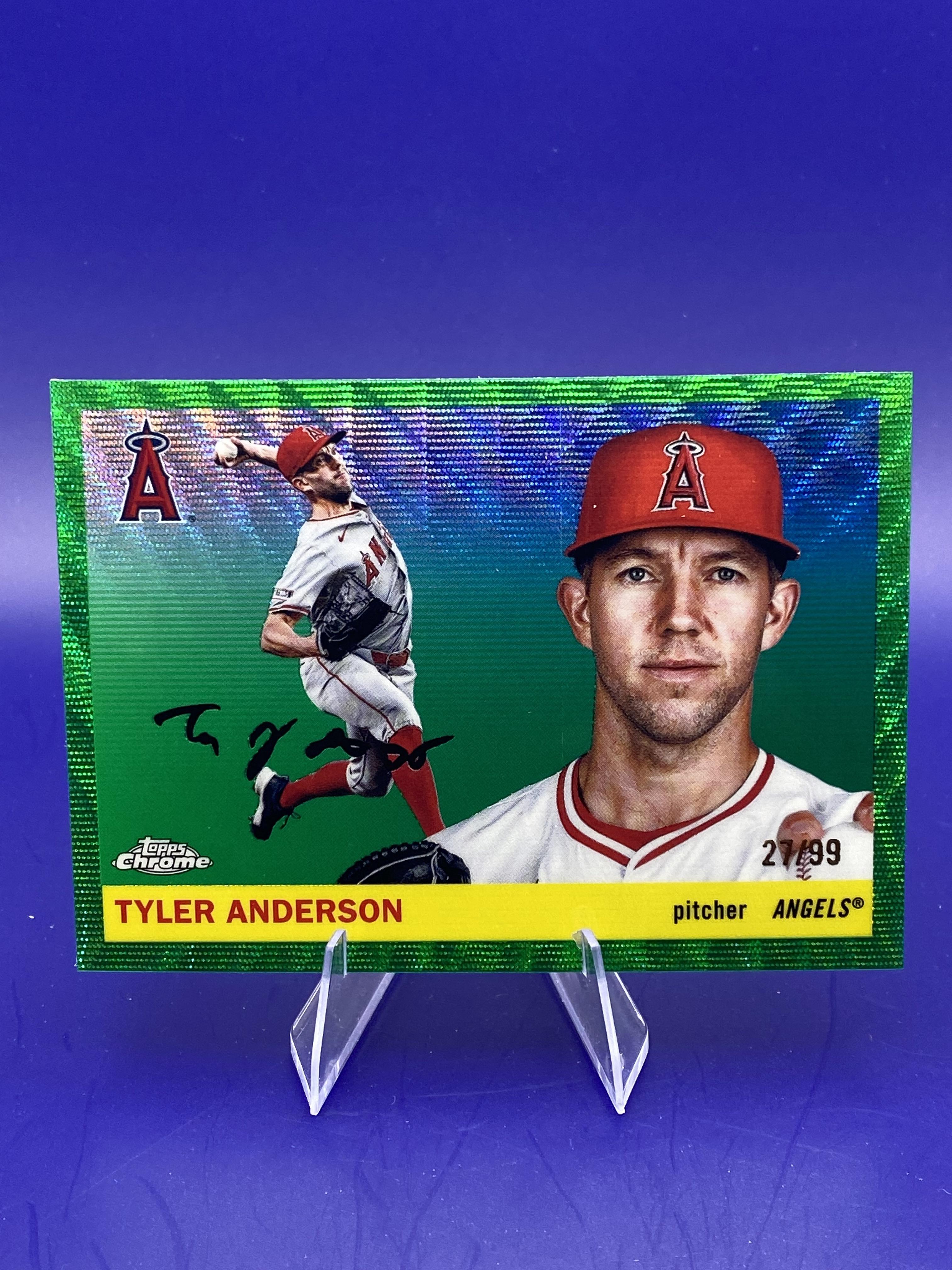 2025 Topps Chrome Platinum #34 Tyler Anderson Green Wave Refractors #/99
