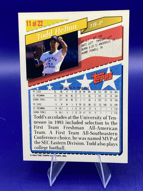 1993 Topps Bazooka Team USA #11 Todd Helton
