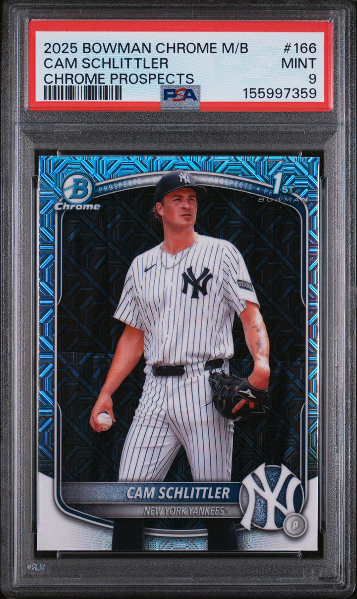 2025 Bowman Chrome #BCP-166 Cam Schlittler Prospects Mojo PSA 9